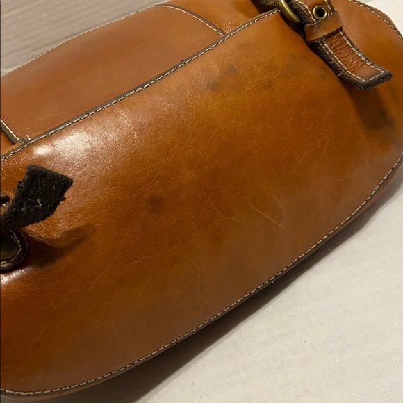 Patricia Nash Tan Brown Leather Large Back Pack With Pocket Drawstring - Picture 15 of 16